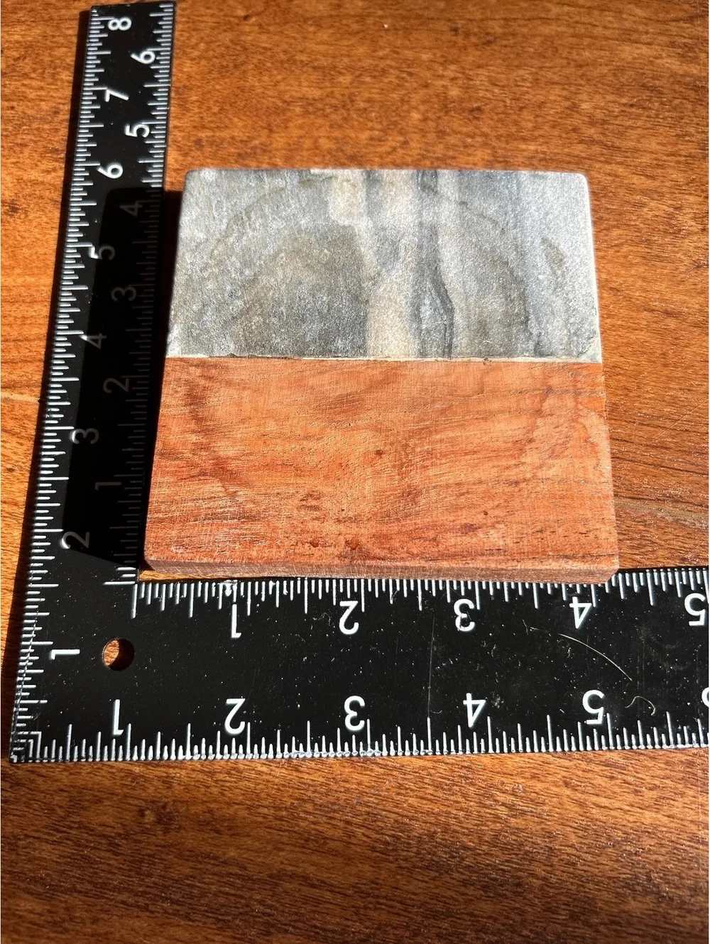Imperial Coast Marble and Wood Square Coasters Set of 3